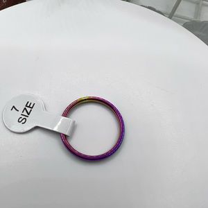 Iridescent Band Ring SZ‎ 7 NEW